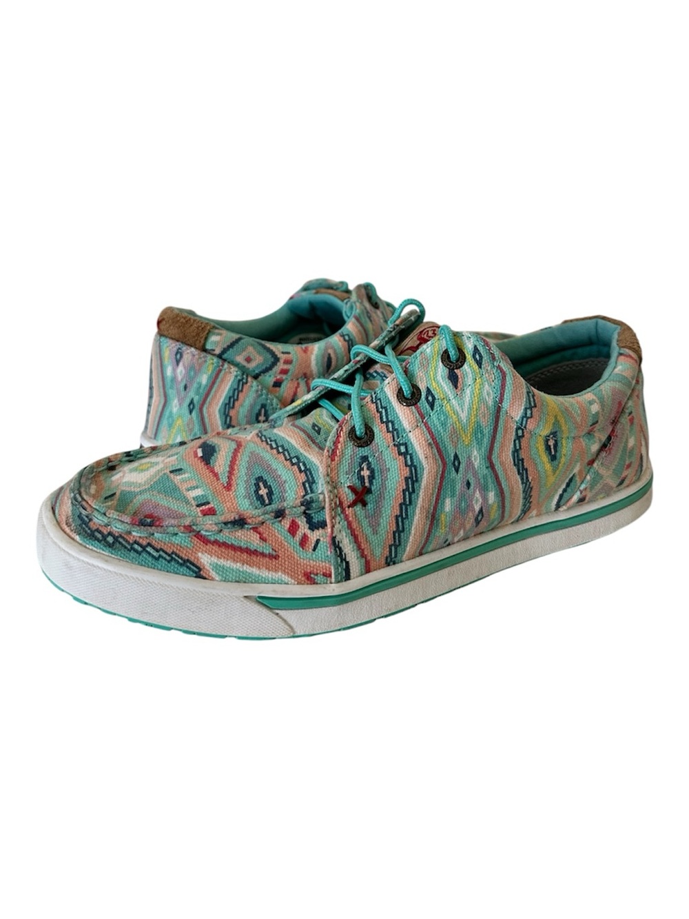 Twisted X Hooey Loper Turquoise Aztec Southwest Women's Casual Sneakers 9.5